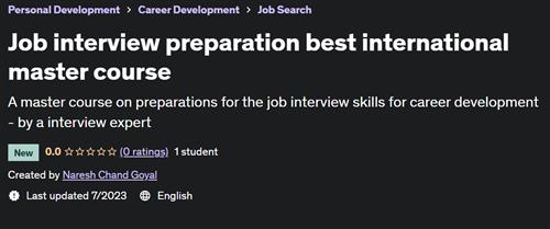 Job interview preparation best international master course