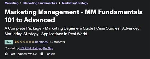 Marketing Management – MM Fundamentals 101 to Advanced