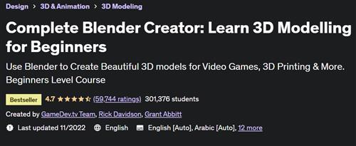 Complete Blender Creator – Learn 3D Modelling for Beginners