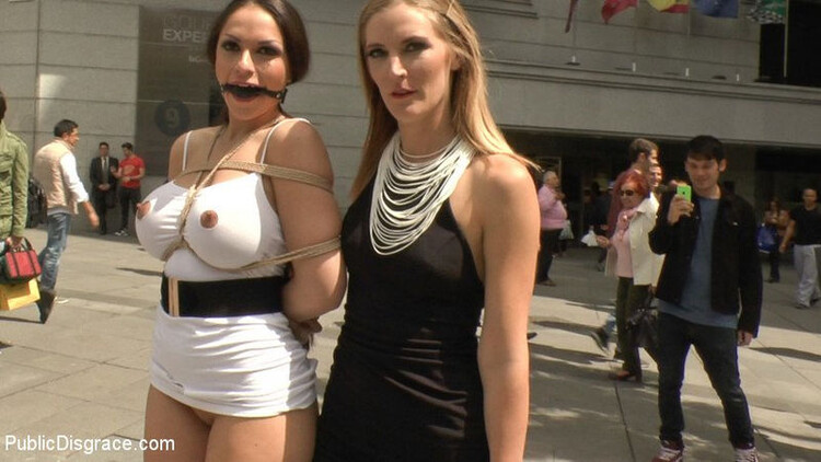 Publicdisgrace/Kink: Mona Wales And Marta La Croft: Big Tit Spanish Supermodel Bound, Dragged Through Madrid City Center [HD 720p]