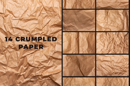 14 Crumpled Paper Background Texture Overlay