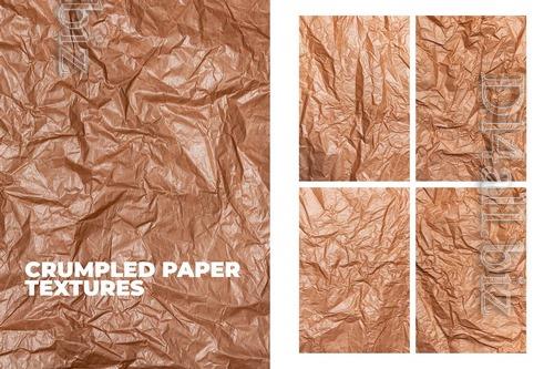 6 Brown Crumpled Paper Background Texture Overlay