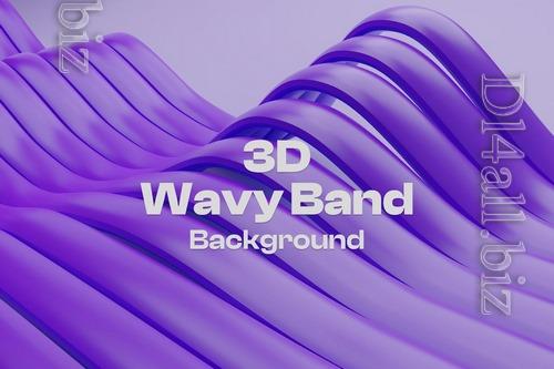 3D Wavy Band Background