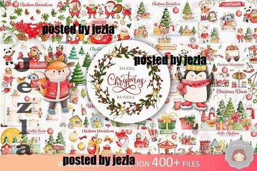 Merry Christmas Clipart Bundle - 20 Premium Graphics
