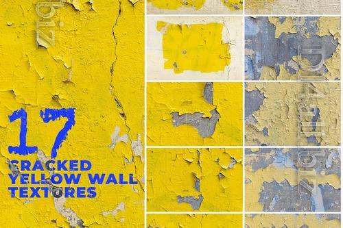 17 Cracked Yellow Wall Surface Textures