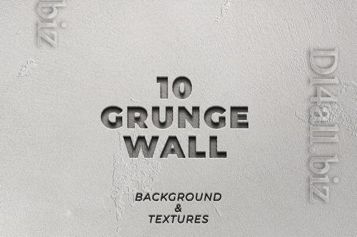 10 Grunge Cement Wall Texture Background