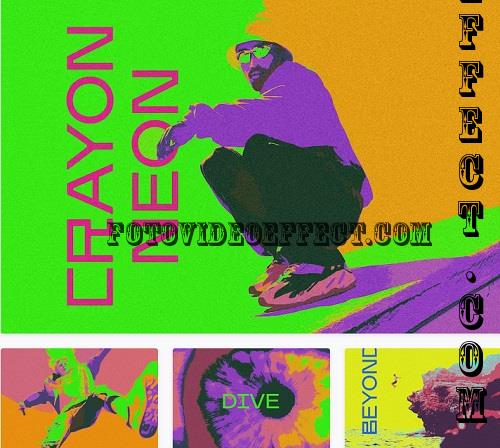 Crayon Neon Photo Effect - 26698101