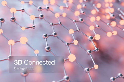 3D Connected Network Hexagonal Iron Background 3D Connected Network Hexagonal Iron Background