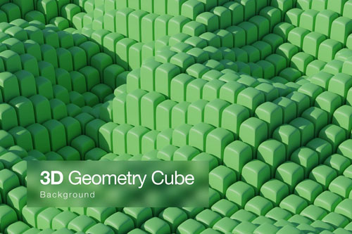 3D Geometry Waves Cube Background 3D Geometry Waves Cube Background