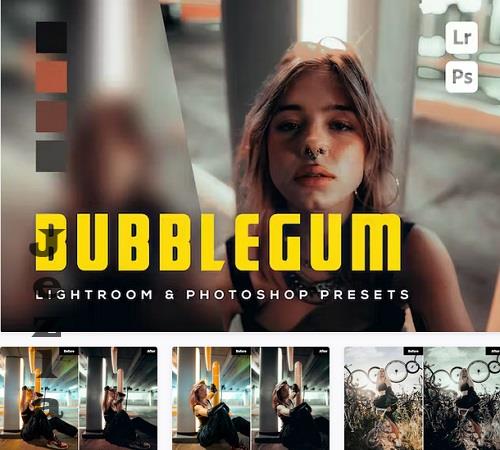 6 Bubblegum Lightroom and Photoshop Presets - 63BRDQ7