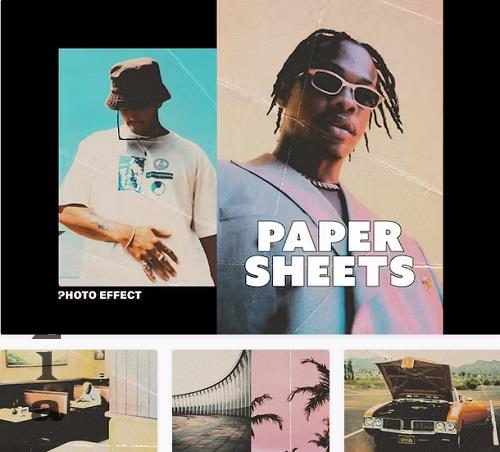 Crumpled Paper Sheets Poster Effect - 42148237