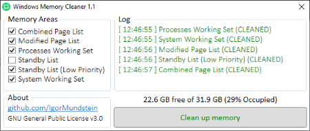 Windows Memory Cleaner 2.5