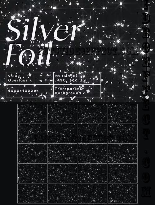 Shiny Silver Foil Confetti Overlays - 2RXUNM3
