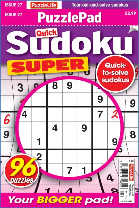 PuzzleLife PuzzlePad Sudoku Super - Issue 27 - August 2023 Cf84bd5b64475502827366310c7c6a24