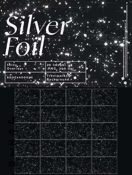 Shiny Silver Foil Confetti Overlays - 2RXUNM3