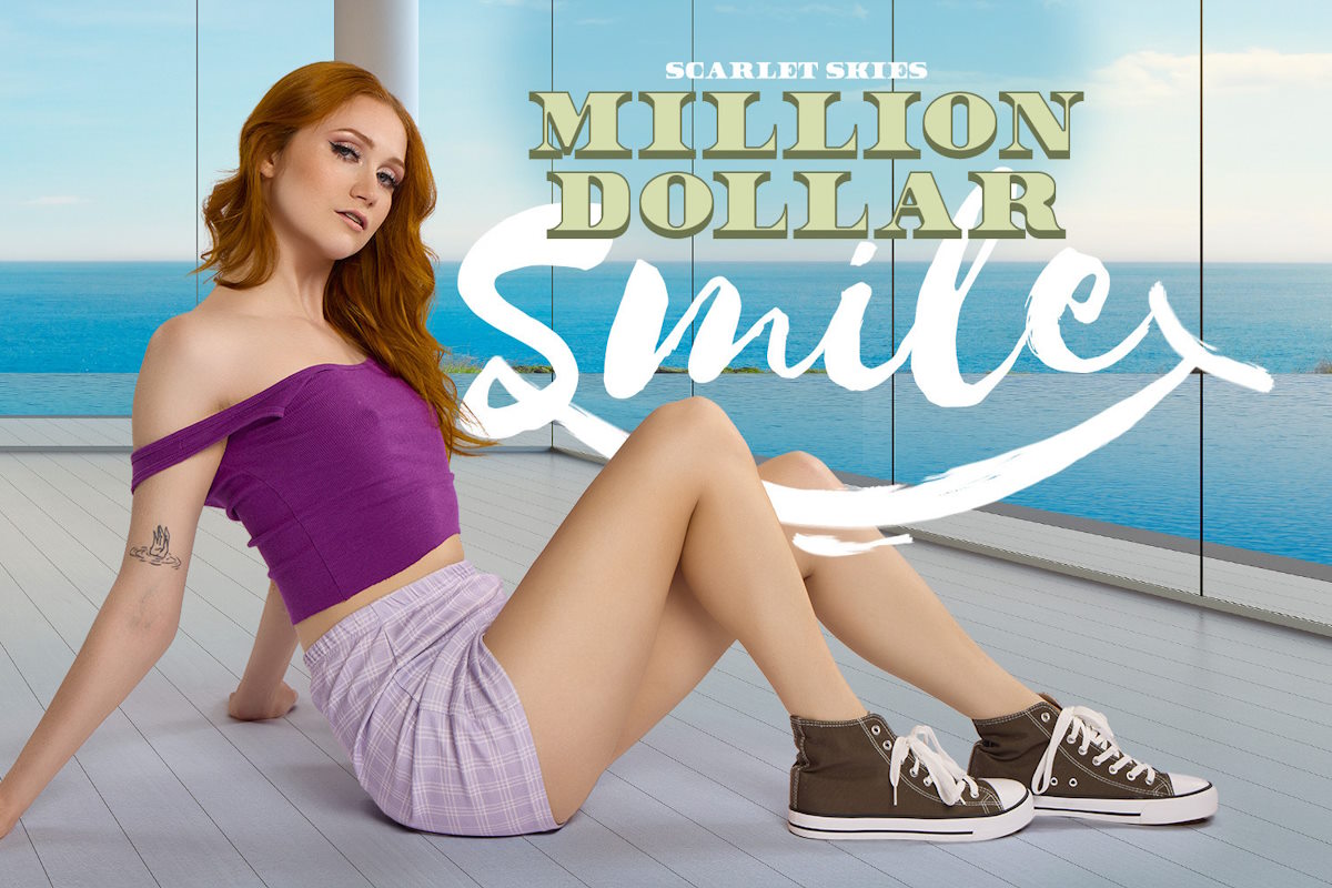 [BadoinkVR.com] Scarlet Skies - Million Dollar Smile [2023-08-22, Cum In Mouth, Blowjob, Hairy, Small Tits, Babe, Natural, Redhead, Teen, Doggystyle, 180, POV, VR, 6K, SideBySide, 3072p, SiteRip] [Oculus Rift / Vive]