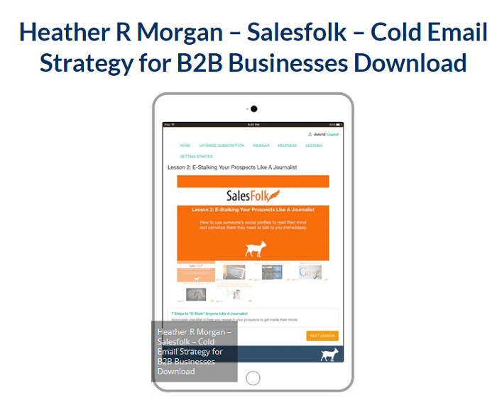 Heather R Morgan – Salesfolk – Cold Email Strategy for B2B Businesses Download 2023