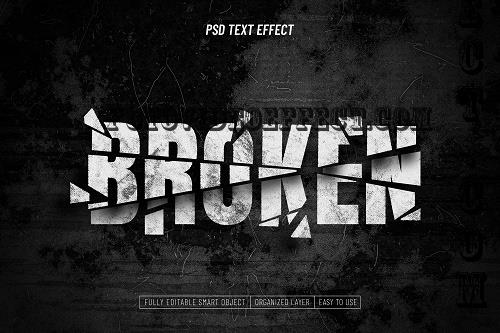 Broken Shattered Photoshop Text Effect - GAX6GJT