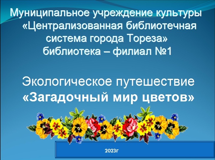 Виртуальное экологическое путешествие «Загадочный мир цветов»