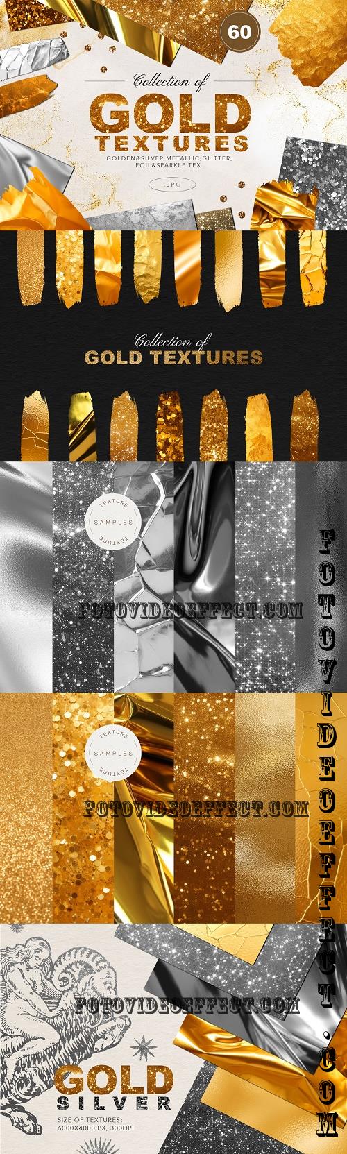 60 Gold & Silver Foil Glitter Textures - 26069618