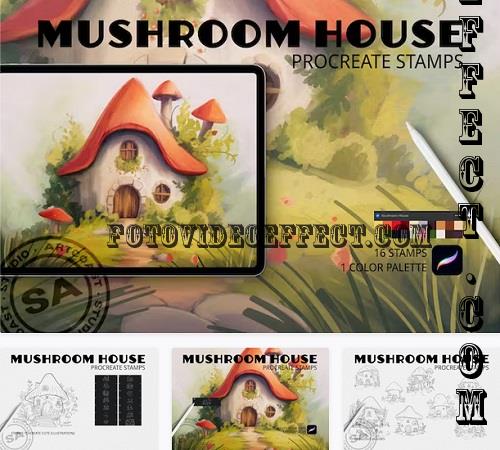 Mushroom House Procreate Stamps - KLCXN3D