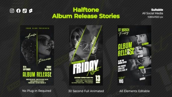 Videohive - Halftone Album Release Stories 47814904