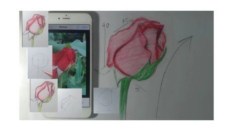 Draw A Red Rose In 3 Different Ways