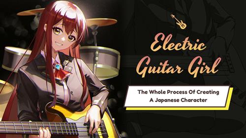 Wingfox – Electric Guitar Girl – The Whole Process of Creating a Japanese Character with Wingfox Studio