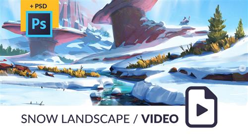 ArtStation – Snow Landscape Video Process  PSD