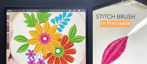 Learn To Create Dual Colour Stitch Brush For Digital Embroidery In Procreate