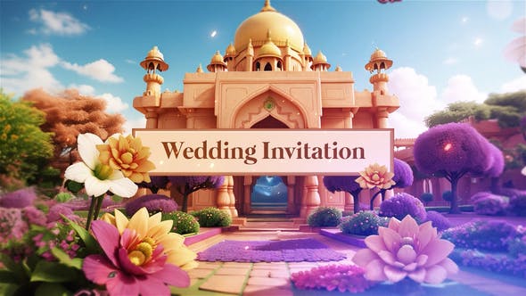 Videohive - 3D Indian Character Design Wedding Invitation Slideshow 47980965