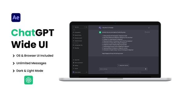 Videohive - ChatGPT AI Chatbot Wide UI 47068299