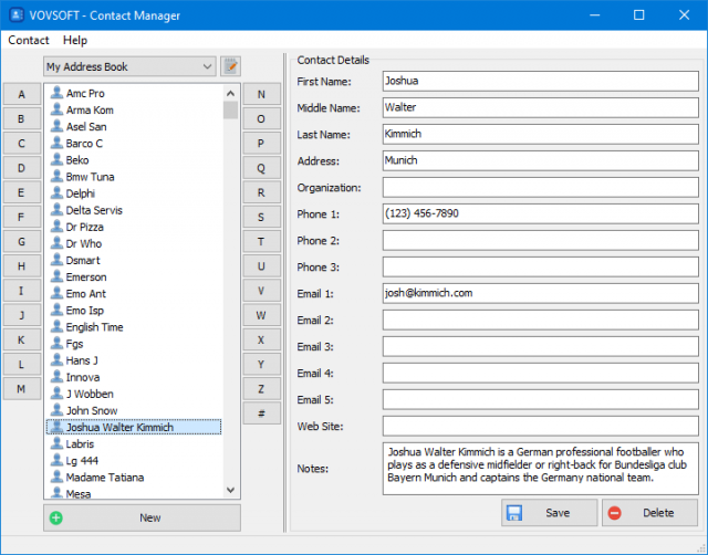 Vovsoft Contact Manager 1.1