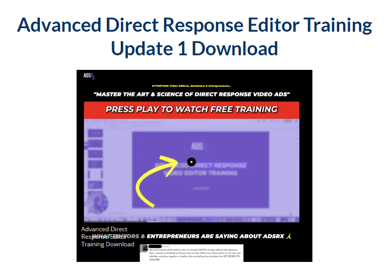 Advanced Direct Response Editor Training + Update 1 Download 2023