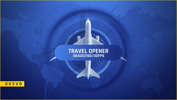 Videohive - Travel Opener/ Airplane to Air/ Ticket/ Clouds/ Blue Sky/ Baggage/ Online App/ Earth Map/ World Asia 43193288