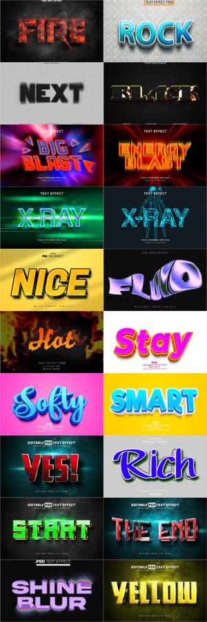 20 Psd style text effect editable set vol 12