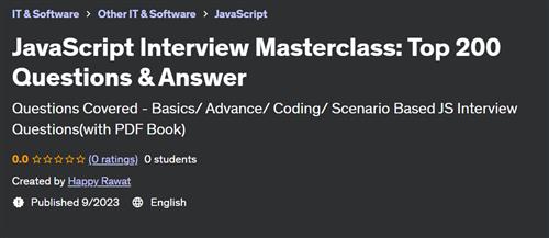 JavaScript Interview Masterclass – Top 200 Questions & Answer