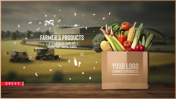 Videohive - Farm Porducts/ Nature Eco Plants/ Healthy Lifestyle/ Food Delivery/ Farmer's Fields/ Agriculture 46575502