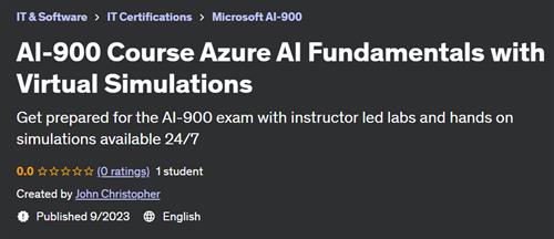 AI-900 Course Azure AI Fundamentals with Virtual Simulations