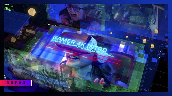 Videohive - Gamer Intro/ Playstation 5/ Cyber Sport/ Hi-Tech/ 3D Glitch/ HUD UI/ Streamer/ CS GO/ FPS/ VR/ 4K/ I 33062825