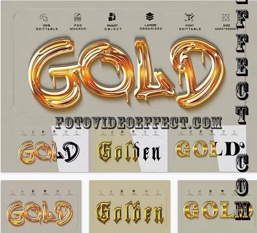 Gold Text Effect 3 PSD - 9J4G4J9