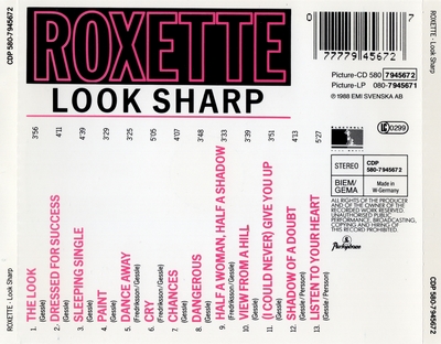 Roxette - Look Sharp (1988) [Parlophone | Germany | Limited Edition]