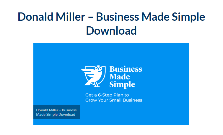 Donald Miller – Business Made Simple Download 2023