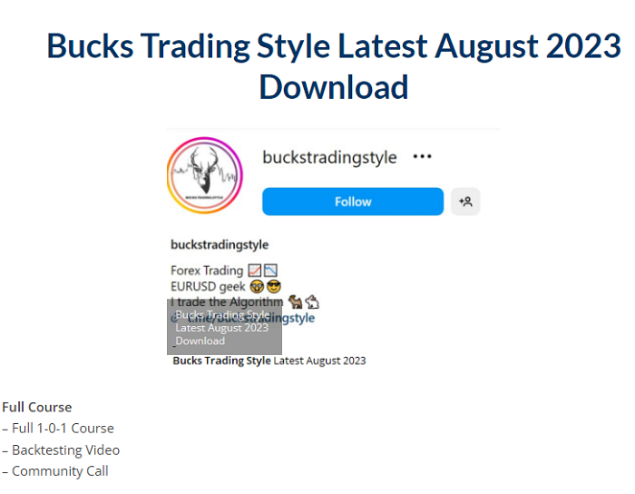 Bucks Trading Style Latest August Download 2023