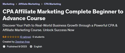 CPA Affiliate Marketing Complete Beginner to Advance Course