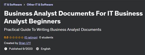 Business Analyst Documents For IT Business Analyst Beginners