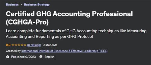 Certified GHG Accounting Professional (CGHGA–Pro)