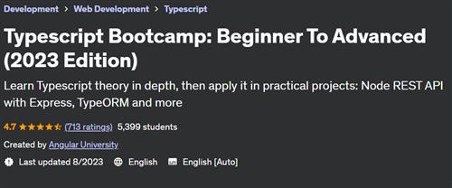 Typescript Bootcamp – Beginner To Advanced (2023 Edition)