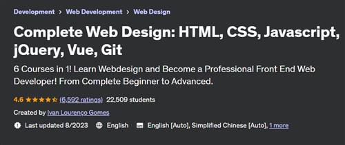 Complete Web Design – HTML, CSS, Javascript, jQuery, Vue, Git
