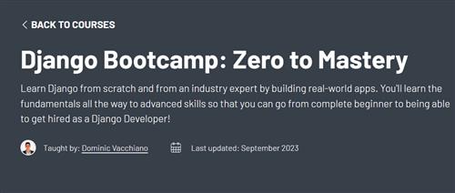 ZerotoMastery – Django Bootcamp Zero to Mastery